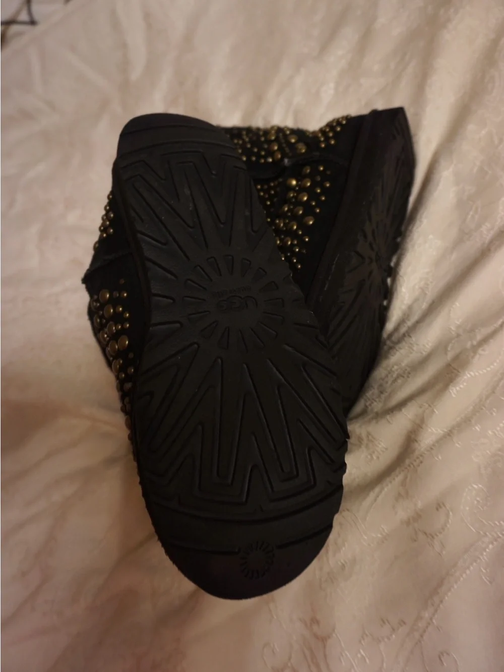 UGG Black Suede Studded Short Boots